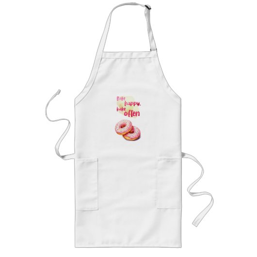 Zoete cake ontwerp lang schort (Voorkant)