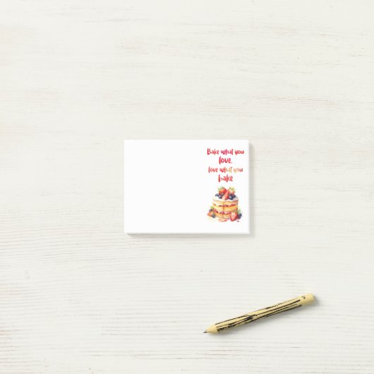 Zoete cake ontwerp post-it® notes (Op bureau)