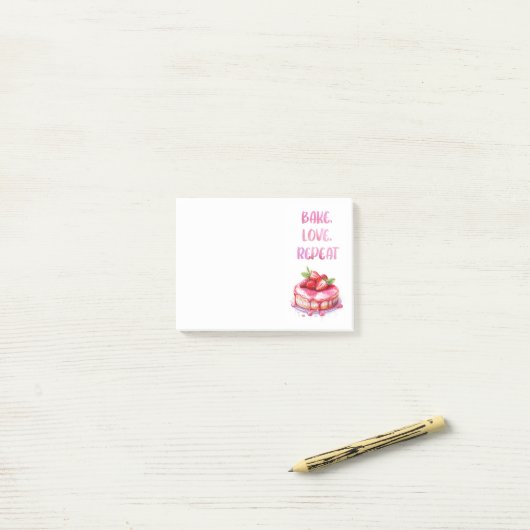 Zoete cake ontwerp post-it® notes (Op bureau)