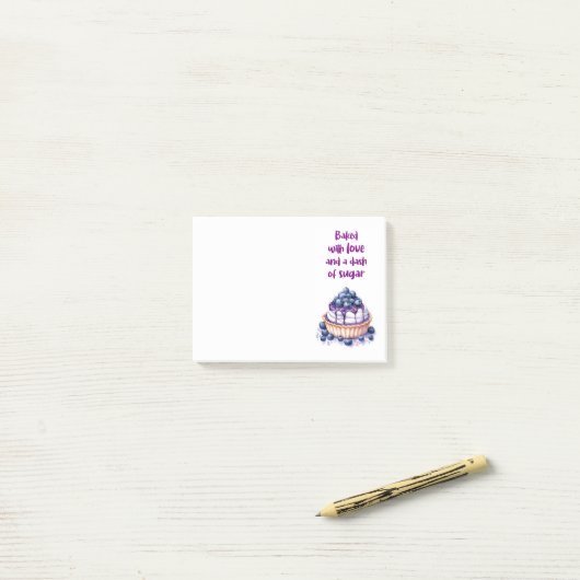 Zoete cake ontwerp post-it® notes (Op bureau)