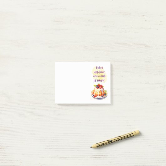 Zoete cake ontwerp post-it® notes (Op bureau)