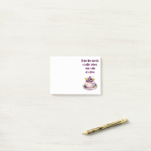Zoete cake ontwerp post-it® notes (Op bureau)