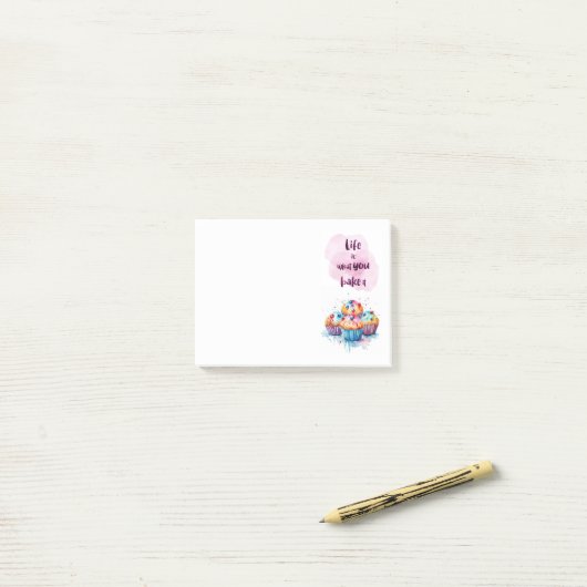Zoete cake ontwerp post-it® notes (Op bureau)
