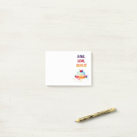 Zoete cake ontwerp post-it® notes (Op bureau)