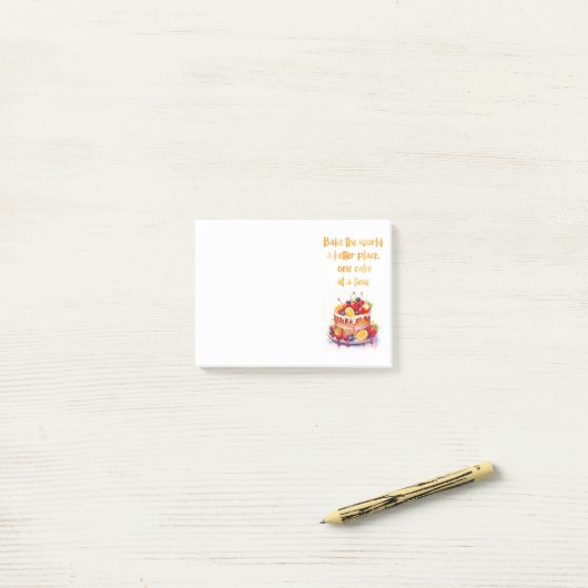Zoete cake ontwerp post-it® notes (Op bureau)