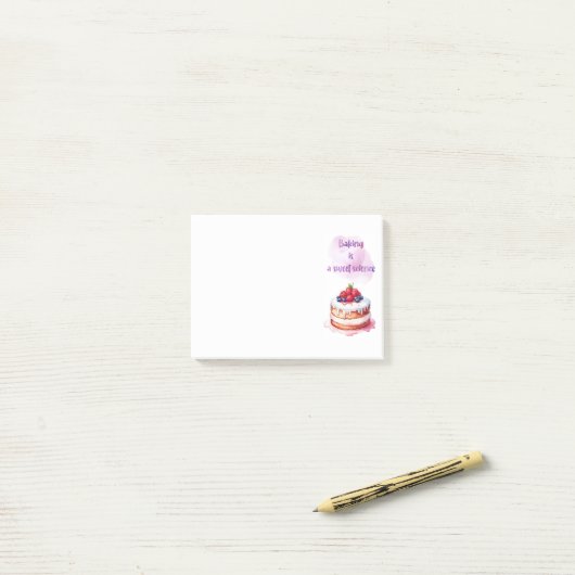 Zoete cake ontwerp post-it® notes (Op bureau)