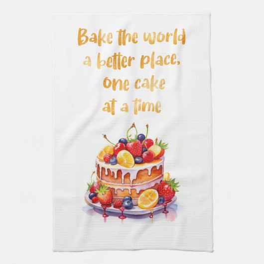 Zoete cake ontwerp theedoek (Verticaal)