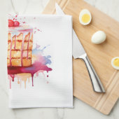 Zoete cake ontwerp theedoek (Quarter Fold)