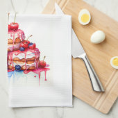 Zoete cake ontwerp theedoek (Quarter Fold)