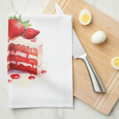 Zoete cake ontwerp theedoek (Quarter Fold)