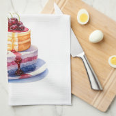 Zoete cake ontwerp theedoek (Quarter Fold)