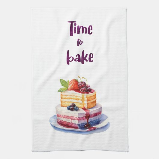 Zoete cake ontwerp theedoek (Verticaal)