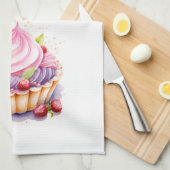 Zoete cake ontwerp theedoek (Quarter Fold)