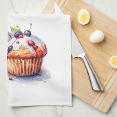 Zoete cake ontwerp theedoek (Quarter Fold)