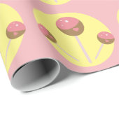 Zoete Cake Pop Valentijnsdag Roze Inpakpapier (Rol Hoek)