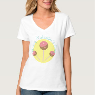 Zoete Cake Pop Valentijnsdag Roze   T-shirt