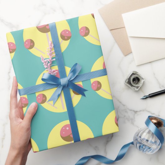 Zoete Cake Pop Valentijnskaarten Cadeaupapier (Geschenken)