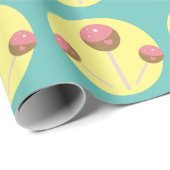 Zoete Cake Pop Valentijnskaarten Cadeaupapier (Rol Hoek)