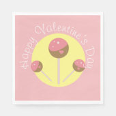 Zoete Cake Pop Valentijnsroze Servet (Voorkant)