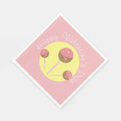 Zoete Cake Pop Valentijnsroze Servet (Hoek)