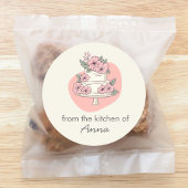 Zoete Cake Uit De Keuken van voeg naam toe Ronde Sticker