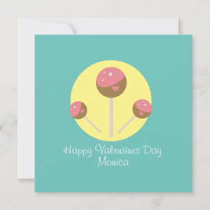 Zoete Cakepop Valentijnsdag Ansichtkaart Kaart