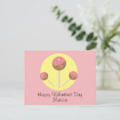 Zoete Cakepop Valentijnsdag Briefkaart (Staand voorkant)