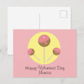 Zoete Cakepop Valentijnsdag Briefkaart (Voorkant / Achterkant)