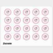 Zoete Cakes Roze Dank je Ronde Sticker (Vel)