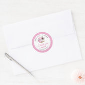 Zoete Cakes Roze Dank je Ronde Sticker (Envelop)