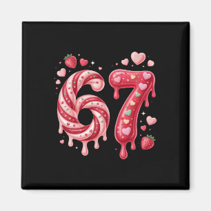 Zoete Candy 67 Aardbei Hart Drip Schattig Valentij Magneet
