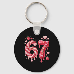 Zoete Candy 67 Aardbei Hart Drip Schattig Valentij Sleutelhanger