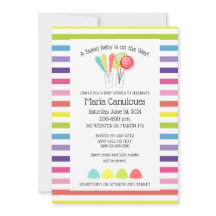 Zoete Candy Baby Shower Uitnodiging