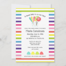 Zoete Candy Baby Shower Uitnodiging