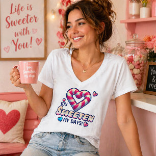 Zoete Candy Hart Ontwerp T-shirt