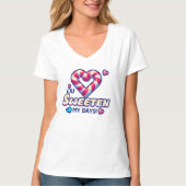 Zoete Candy Hart Ontwerp T-shirt (Voorkant)