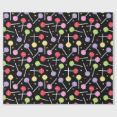 Zoete Candy Lolly's Patroon Verjaardag Cadeaupapier (Vlak)