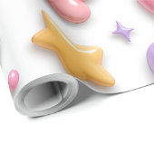 Zoete Candy Pastel Iconen Patroon Cadeaupapier (Rol Hoek)