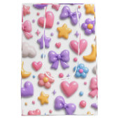 Zoete Candy Pastel Iconen Patroon Medium Cadeauzakje (Achterkant)