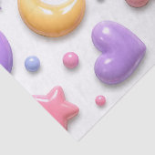 Zoete Candy Pastel Iconen Patroon Tissuepapier (Detail)