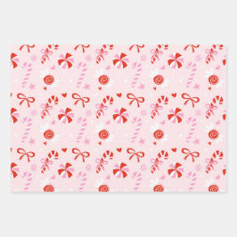 Zoete Candy Roze Inpakpapier Vel