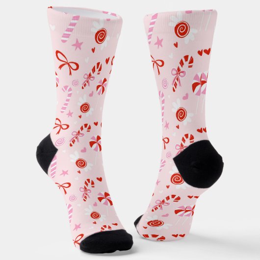 Zoete Candy Roze Sokken (Gebogen)
