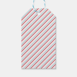 Zoete Candy Stripe Rood Roze Blauw Vakantie/Verjaa Cadeaulabel