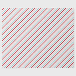 Zoete Candy Stripe Rood Roze Blauw Vakantie/Verjaa Cadeaupapier