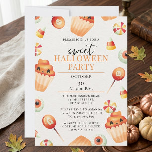 Zoete Candy Waterverf Halloween Feest Kaart