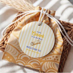 Zoete Cannoli Geel Blauw Italiaanse Baby Shower Bedankjes Labels