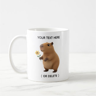 Zoete Capybara Zonnebloem Op Maat Gemaakte Naam Mo Koffiemok