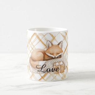 Zoete Caramel Perzik Crème Vos Harten Liefde Koffiemok