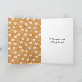 Zoete Caramelroom Hart Cupcakes Liefde Kaart (Binnen)