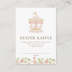 Zoete Carrousel Luiers Raffle Baby Shower Kaart
